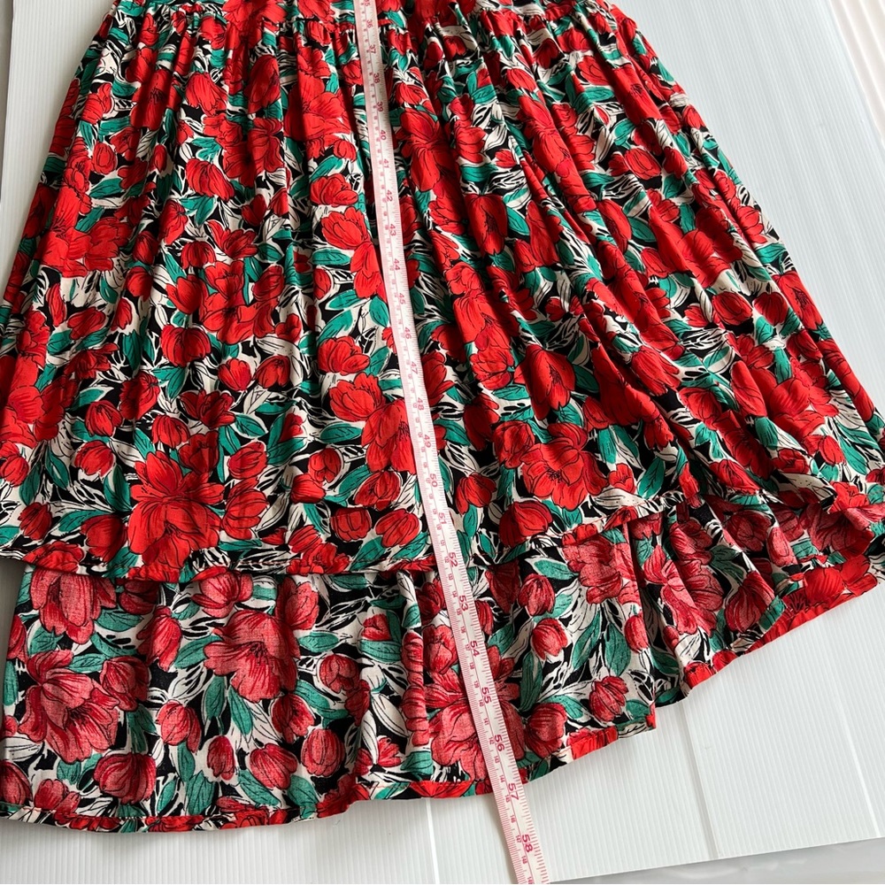 Ebby & I Midi Dress Floral Red Poppy Halter Neck Tie Waist Boho Size S 8 - Picture 16 of 16